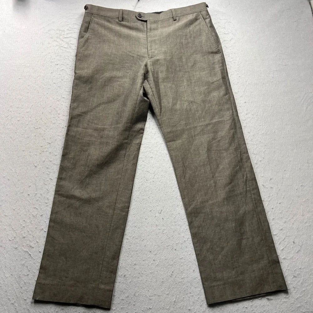 Vintage Banana Republic Heritage Mens Wool Linen Blend Dress Pants Brown 34x30